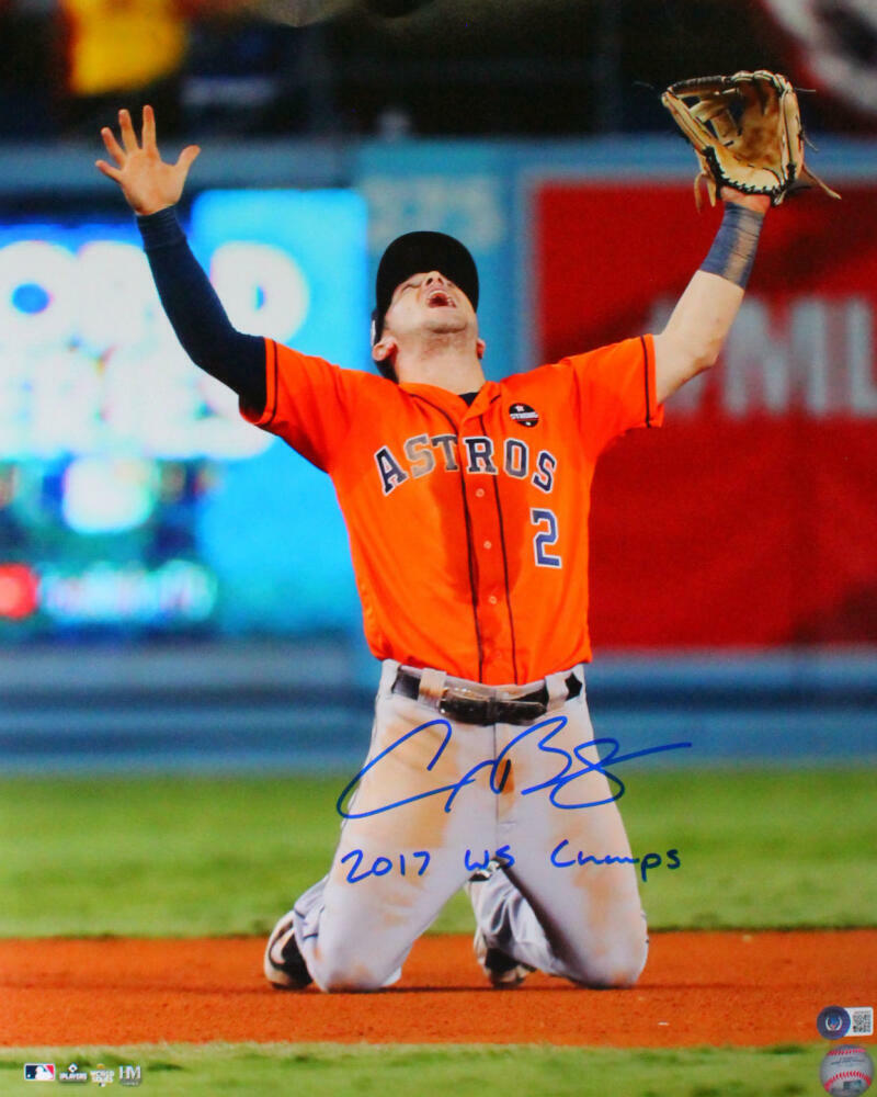 Alex Bregman Signed Houston Astros 16x20 Celebration Photo Poster painting w/Insc.-BeckettW Holo