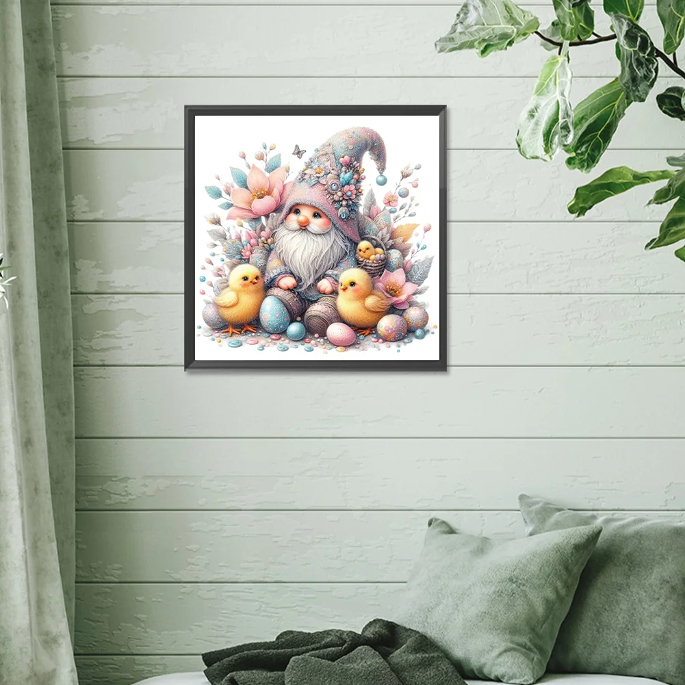 Full Round Diamond Painting 30*30cm - Beautiful Goblin And Chicken