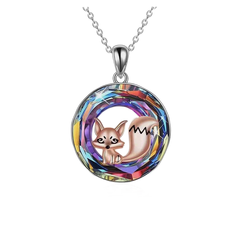 Squirrel Necklace Colorful Crystal Winding Pendant Tree of Life Gradient Elegant Gorgeous Necklace Gifts for Dad Mom Daughter Son Grandparents Gifts for Family