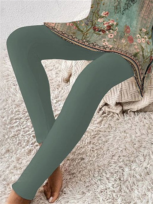 Women Half Sleeve V-neck Solid Color Dress