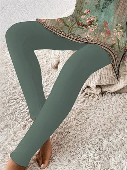 Women Half Sleeve V-neck Solid Color Dress