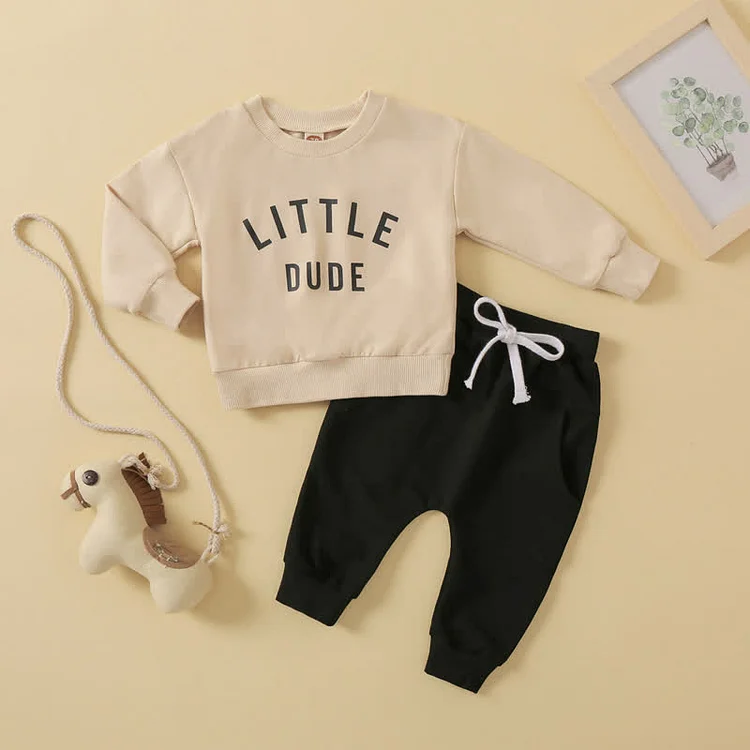 LITTLE DUDE Baby Sweatshirt and Pants Set