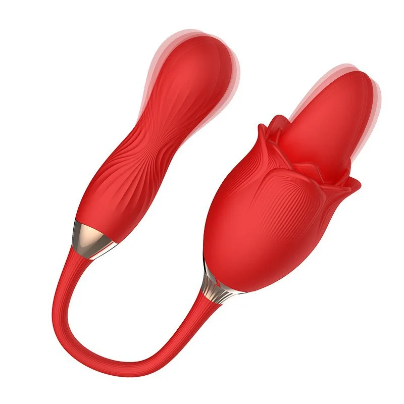 Vavdon - Female Masturbation Vibrator - Rose Double with 10 Frequency Tongue Licking 10 Frequency Twisting Second Tide Masturbation Vibrator - ST-07