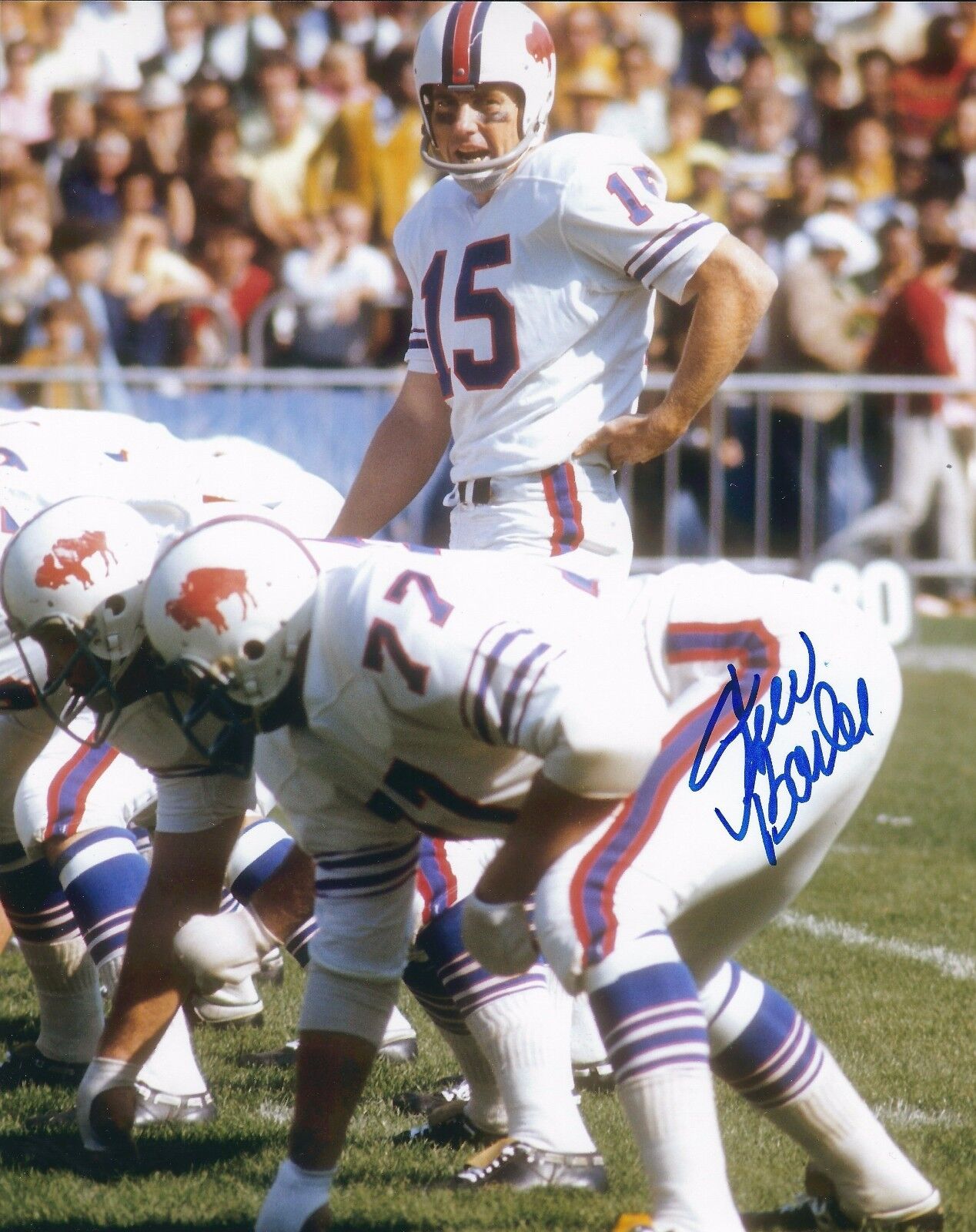 Autographed STEW BARBER Buffalo Bills 8x10 Photo Poster painting w/COA