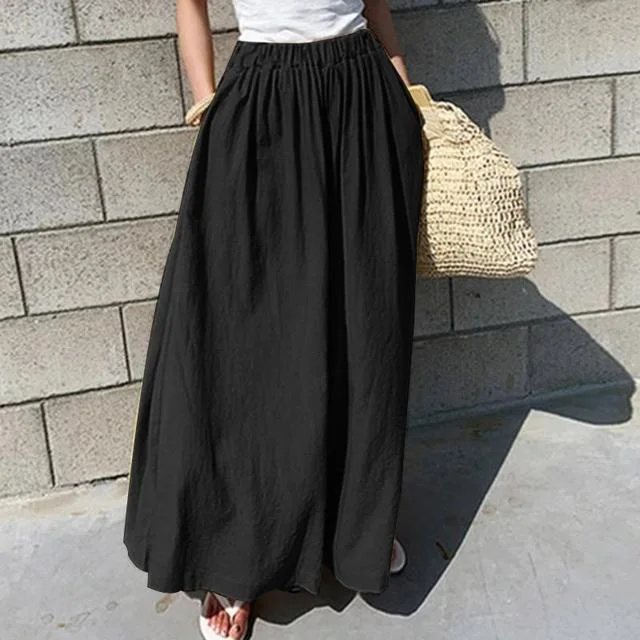 Cotton Solid Wide Leg Pantaloes Loose Streetwear Bottoms