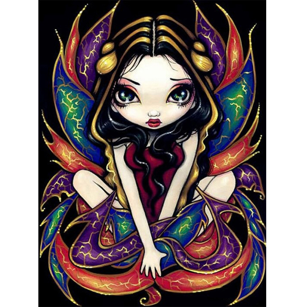 

35*45CM - Round Drill Diamond Painting - Big Eyes Doll, 501 Original