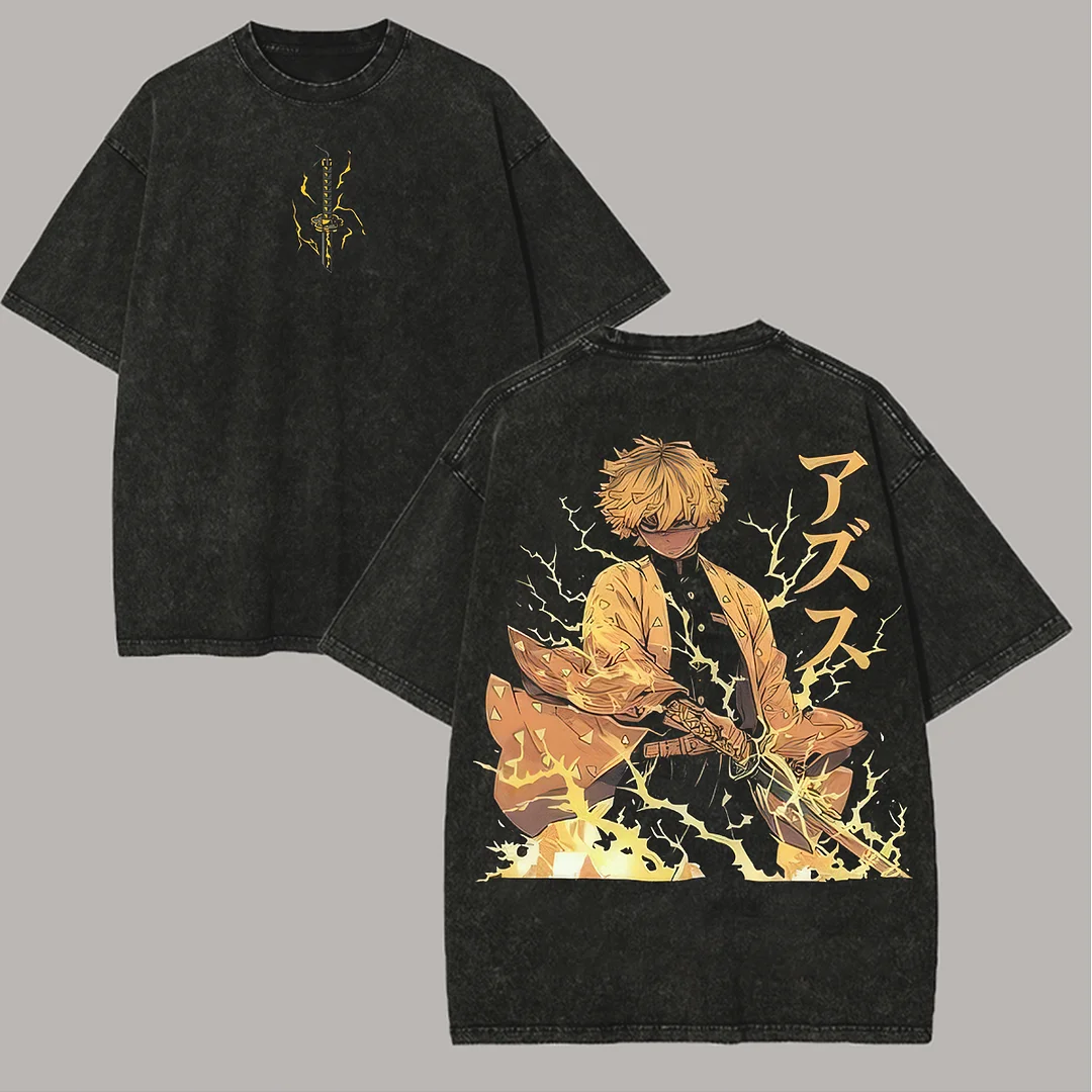 Zenitsu Agatsuma Printed Unisex Washed T-Shirt
