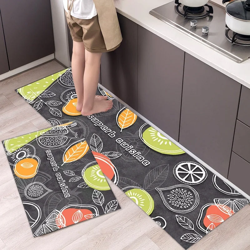 New Modern Printed Kitchen Mat Cartoon Entrance Doormat Living Room Balcony Bathroom Washable Rug Mats Bedroom Bedside Area Rugs