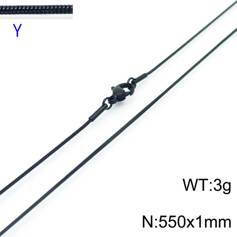 Jewelry Classic Style Solid Color Titanium Steel 18K Gold Plated Chain Necklace