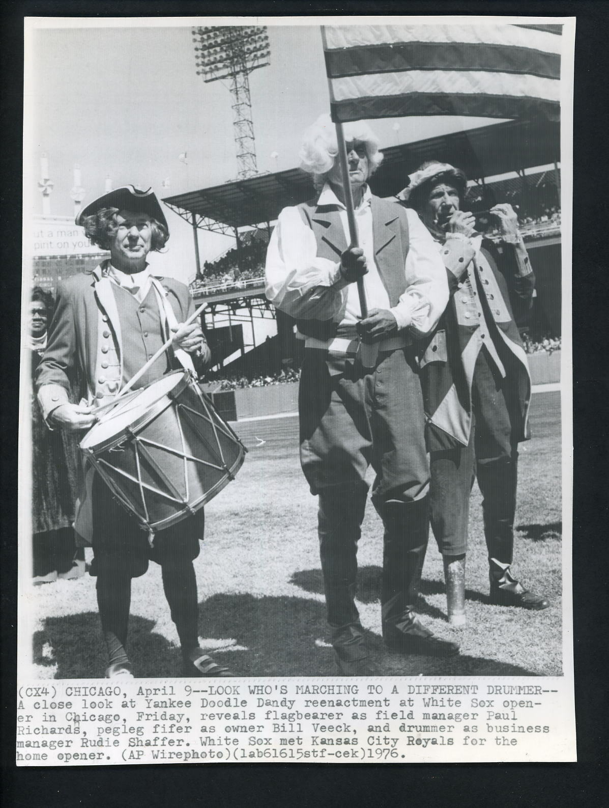 Chicago White Sox Paul Richards Bill Veeck & Rudie Shaffer 1976 Press Photo Poster painting