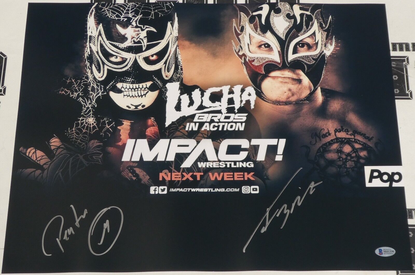 Pentagon Jr & Rey Fenix Signed 16x20 Photo Poster painting BAS COA Lucha Bros Impact Wrestling 1