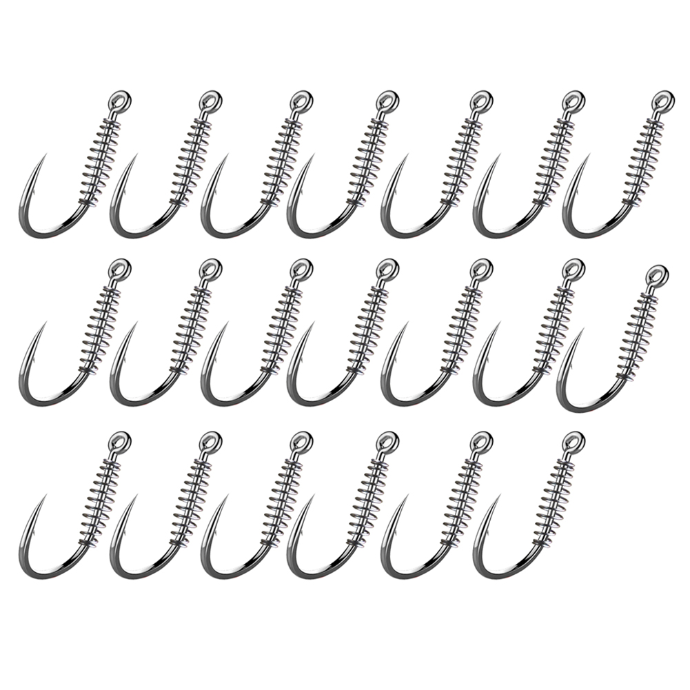 

20pcs Carbon Steel Spring Hook Barbed Carp Hook Jig Swimbait Fishing Tackle, Iseni 6 #, 501 Original