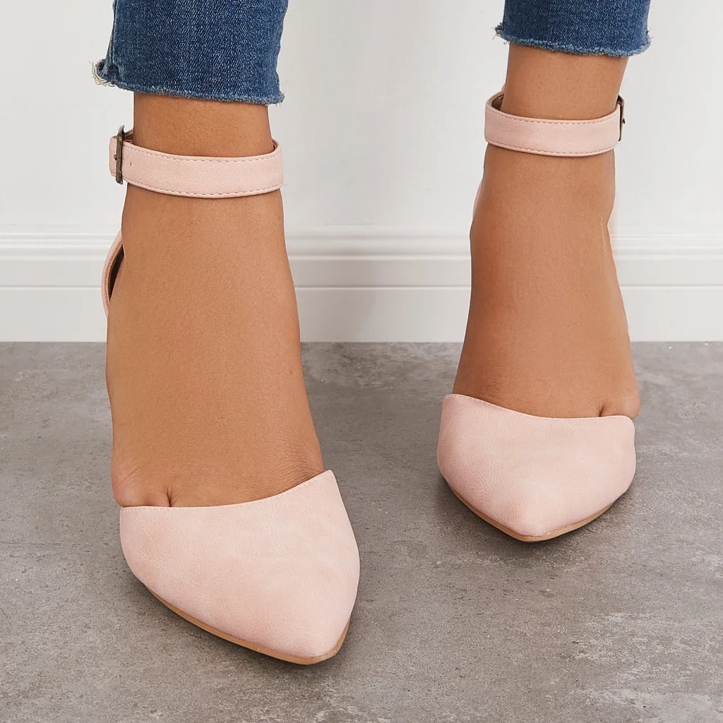 pointed toe wedges with ankle strap