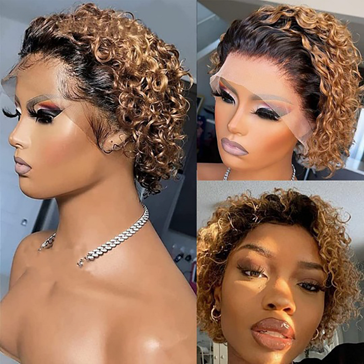 Short Curly Hair Frontal Lace Wigs