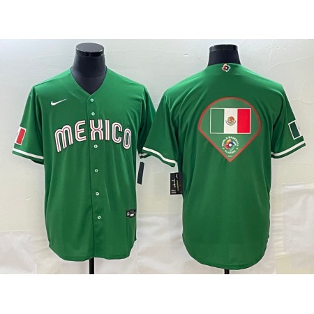 Men's Mexico Baseball 2023 Green World Baseball Big Logo Classic Stitched Jersey TSSP