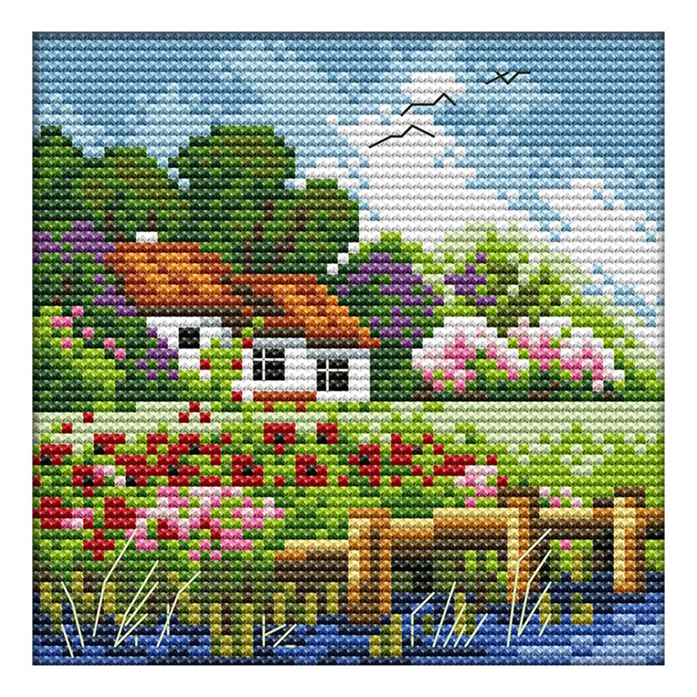 

Spring - 14CT Stamped Cross Stitch - 16*16cm, 501 Original