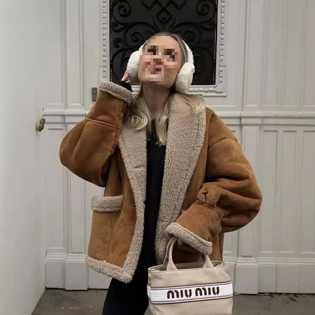 Nigikala Nigikala Women's Clothing 2025 Autumn And Winter New Wool Coat Collar Loose Fur