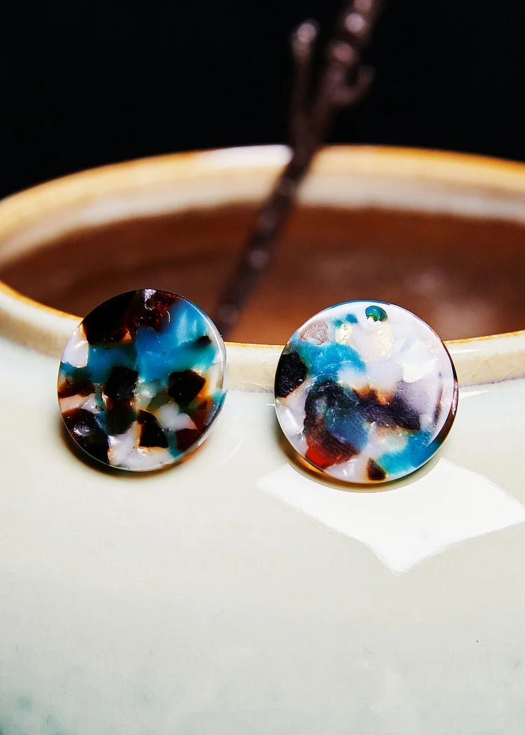 Handmade Polish Naturally Jade Stud Earrings