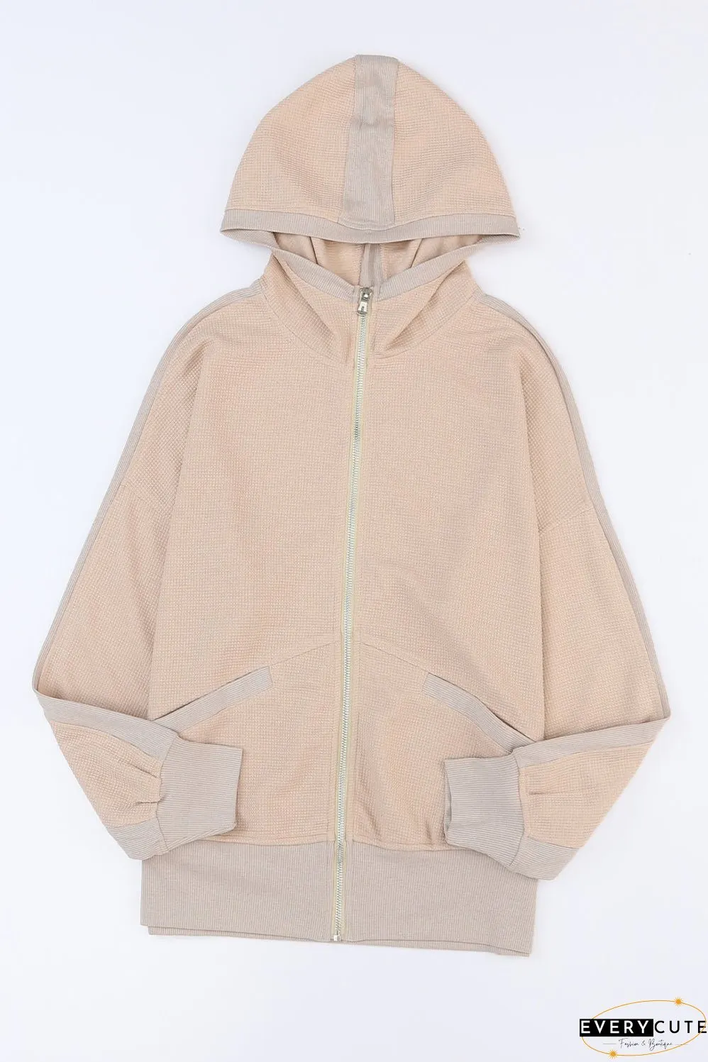 Hooded Zip-Up Coat Plus Size