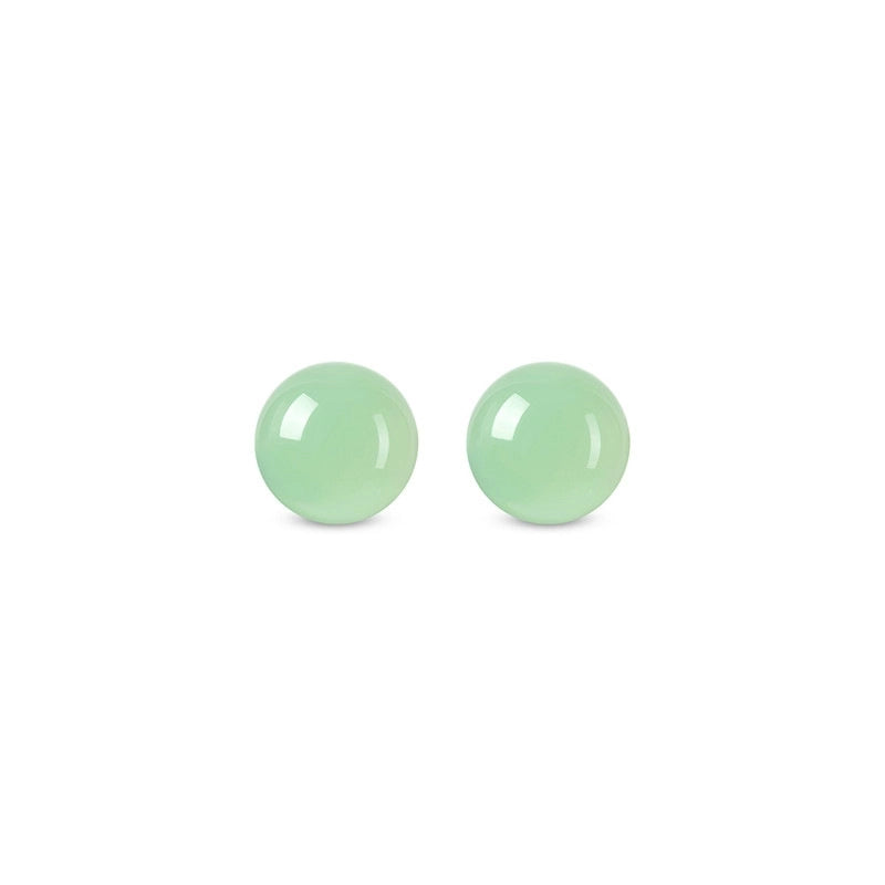 1 Pair Minimalist Geometric Round Plating Rose Quartz Green Aventurine Copper Ear Studs