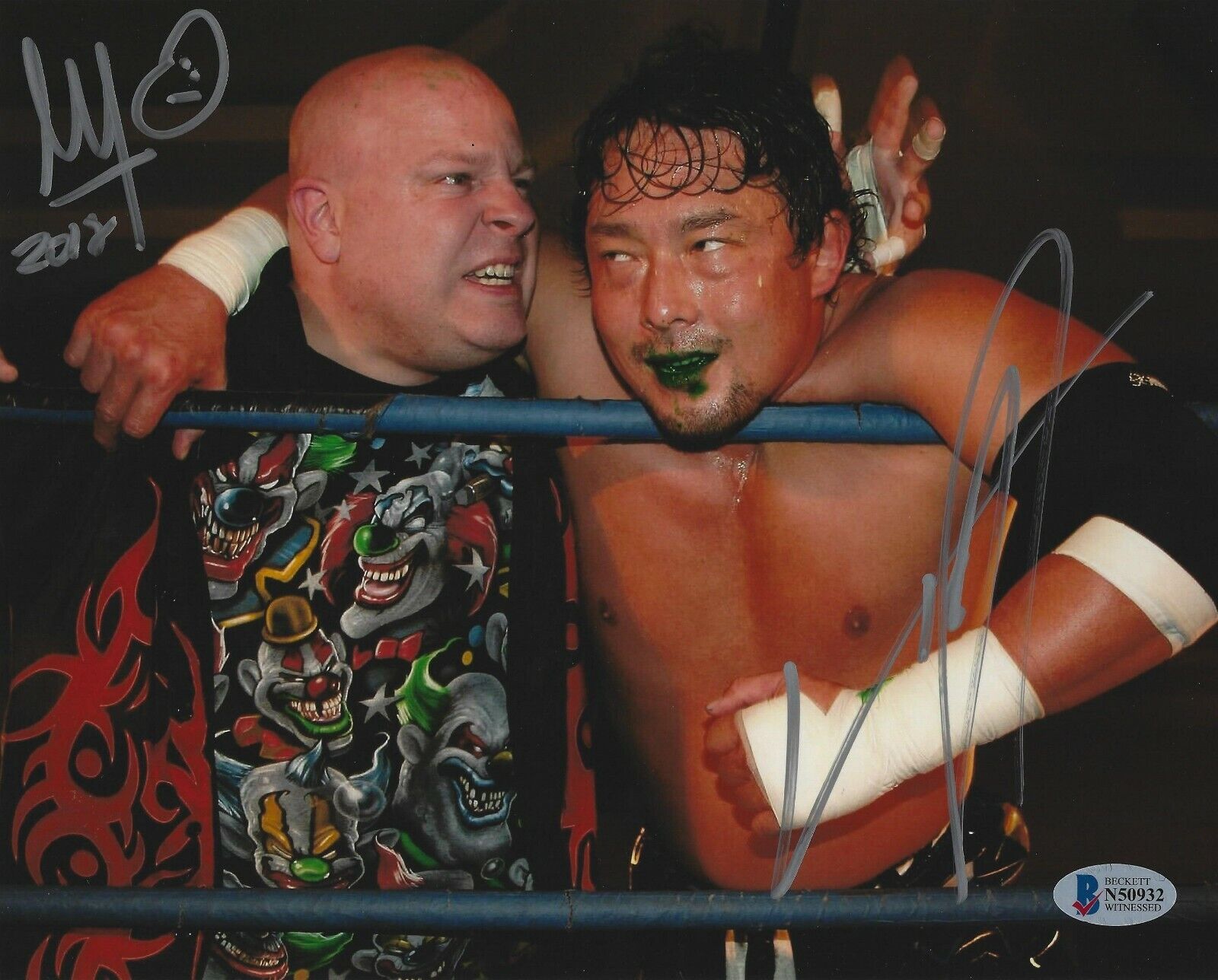 Yoshihiro Tajiri & Mikey Whipwreck Signed 8x10 Photo Poster painting BAS COA WWE ECW Autograph 2