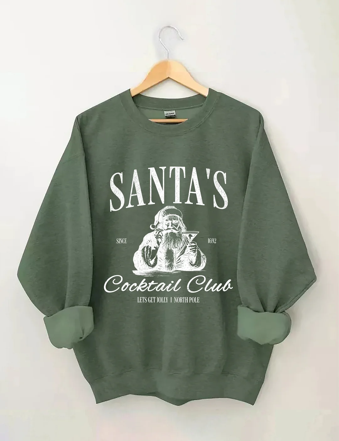 Santa's Cocktail Club Christmas Sweatshirt