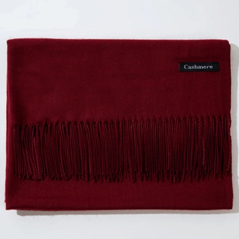 New Cashmere Scarf Female Korean Autumn And Winter New Solid Color Tassel Shawl Thick Warm Scarf