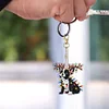 (US Local)6PCS  Christmas Dogs DIY Diamond Painting Keychain Diamond Art Keyrings