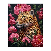 Pink Rose Leopard - Pearls Painting