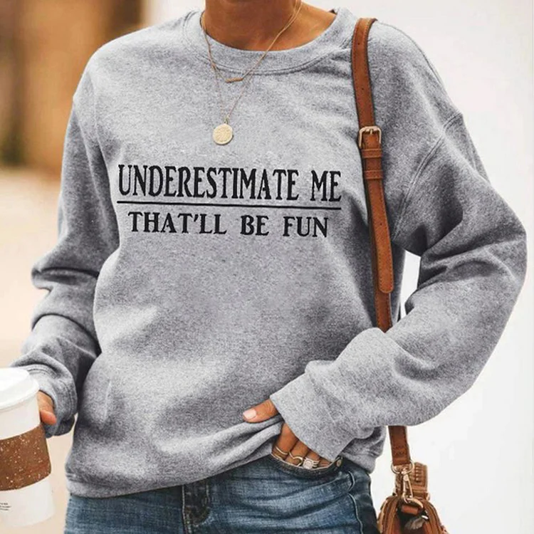 Wearshes Casual Letter Print Pullover Loose Sweatshirt
