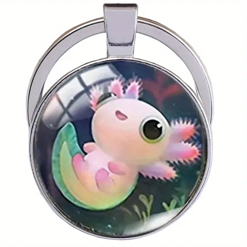 Cute Sweet Animal Alloy Inlay Glass Keychain