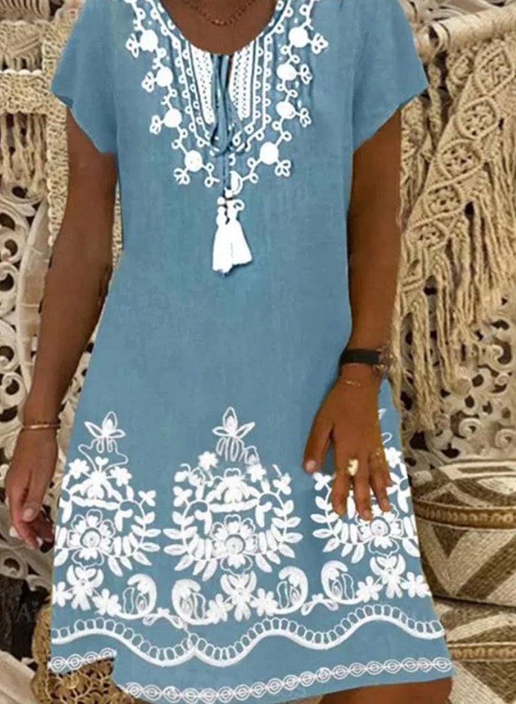 Women's Dresses Tribal Loose Mini Dress