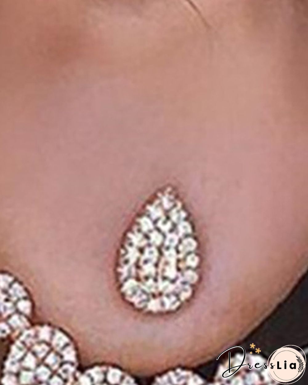 1Pair Waterdrop Shaped Studded Earrings