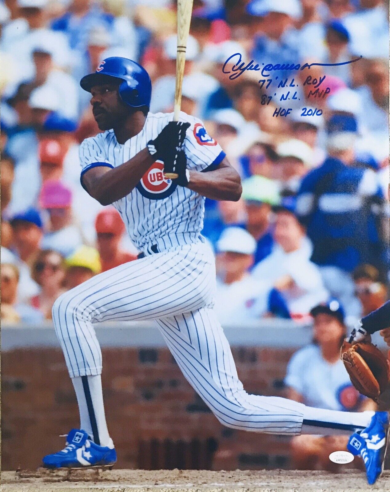 Andre Dawson Chicago Cubs Autographed 16x20 w/ 3 Inscriptions Pose #3 w/ JSA COA