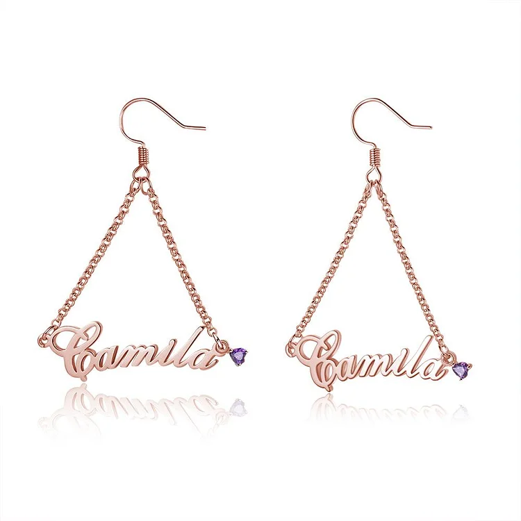 Name Earrings Classic Triangle Earrings Personalized Gifts