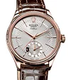 MEN'S WATCH ROLEX CELLINI DUAL TIME EVEROSE GOLD 50525 BROWN GUILLOCHE DIAL