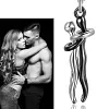 💕Collier pendentif et boucles d'oreilles pour couple &eacute;treignant