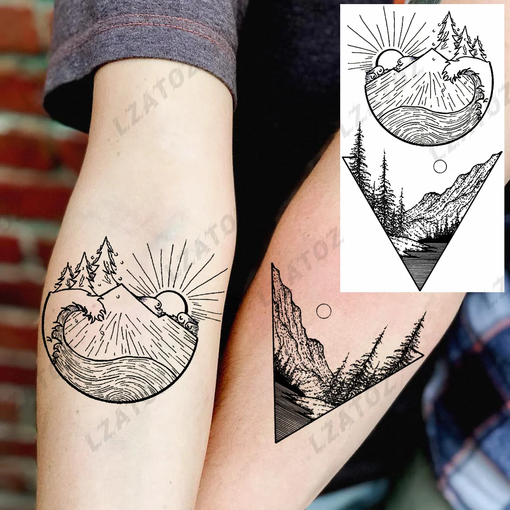 Sdrawing Rose Flower Temporary Tattoos For Woman Adults Realistic Compass Cross Fake Tatoos Sexy Waterproof Hand Tattoo Sticker