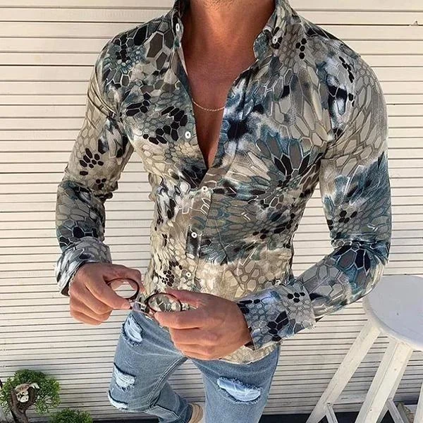 Fashion Creative Slim Fit Abstract Printed Shirt