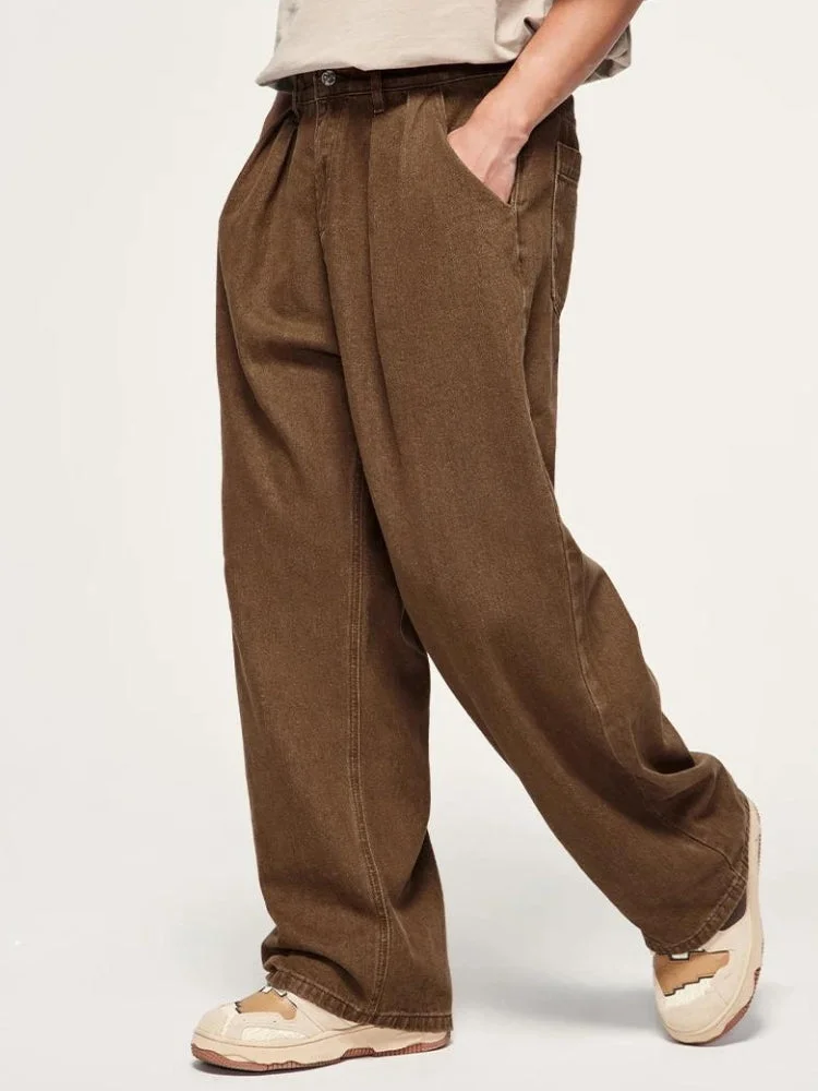 Brownm Wide Leg Denim Jeans