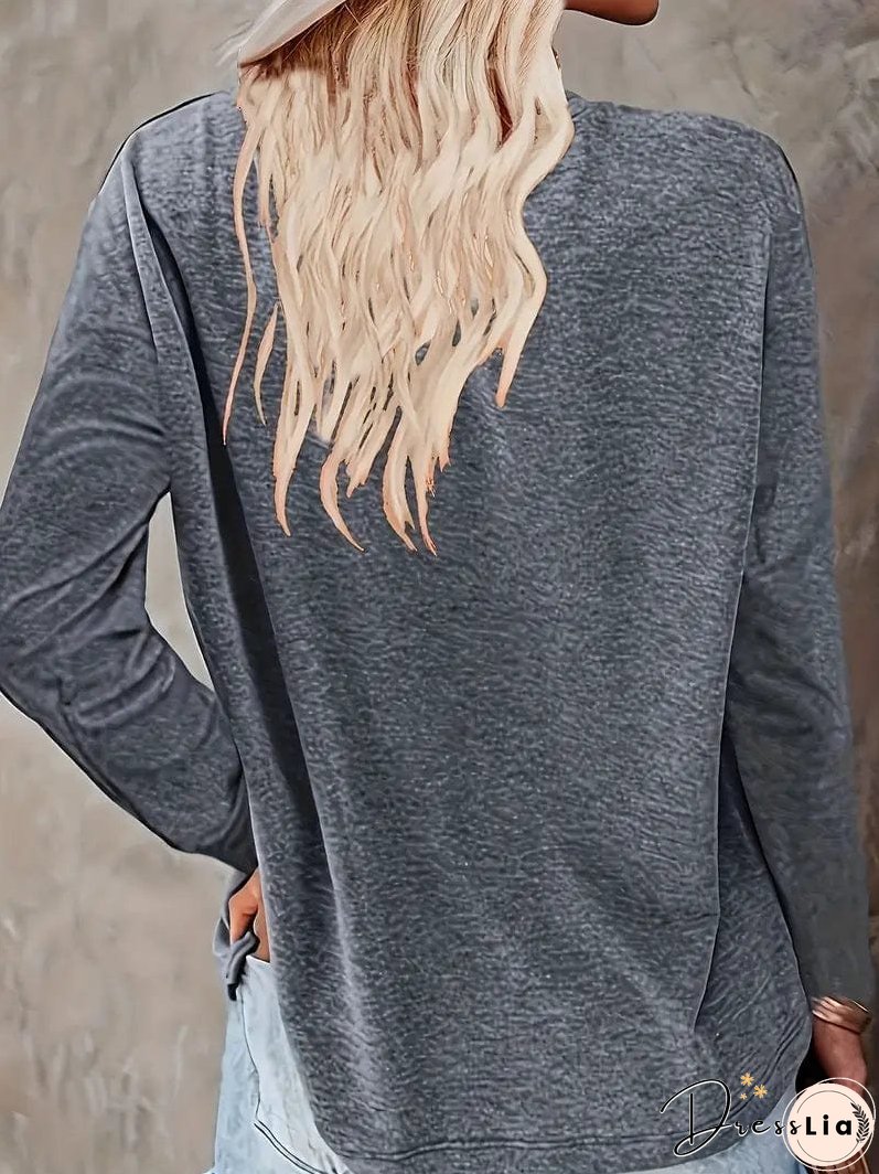 Long Sleeve Crew Neck T-Shirt for Women