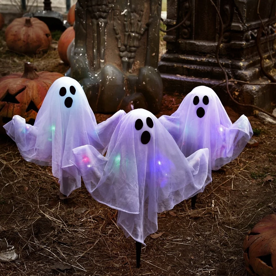 Halloween Lawn Ghosts Yard Stakes - vzzhome