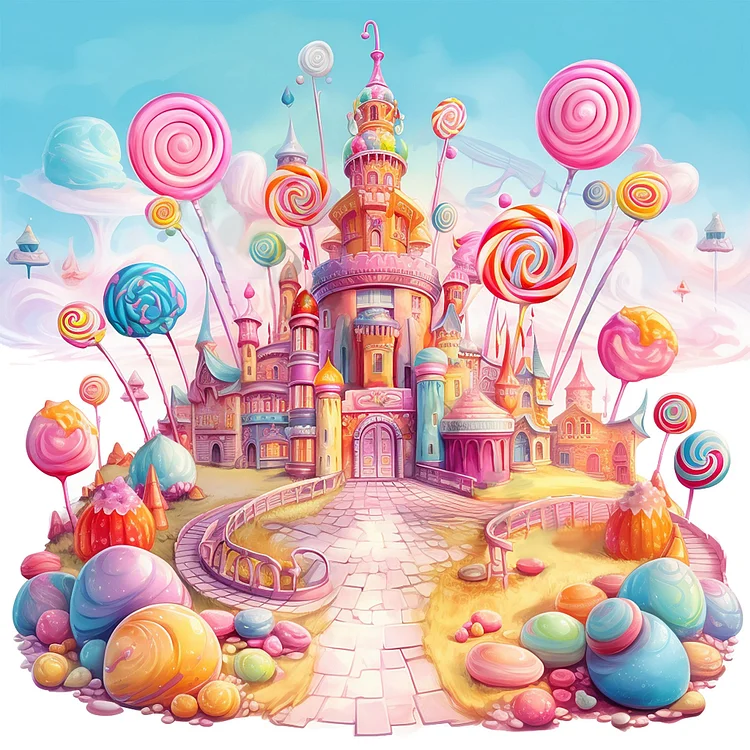 Candy Castle 40*40CM (Canvas) Full Round Drill Diamond Painting gbfke