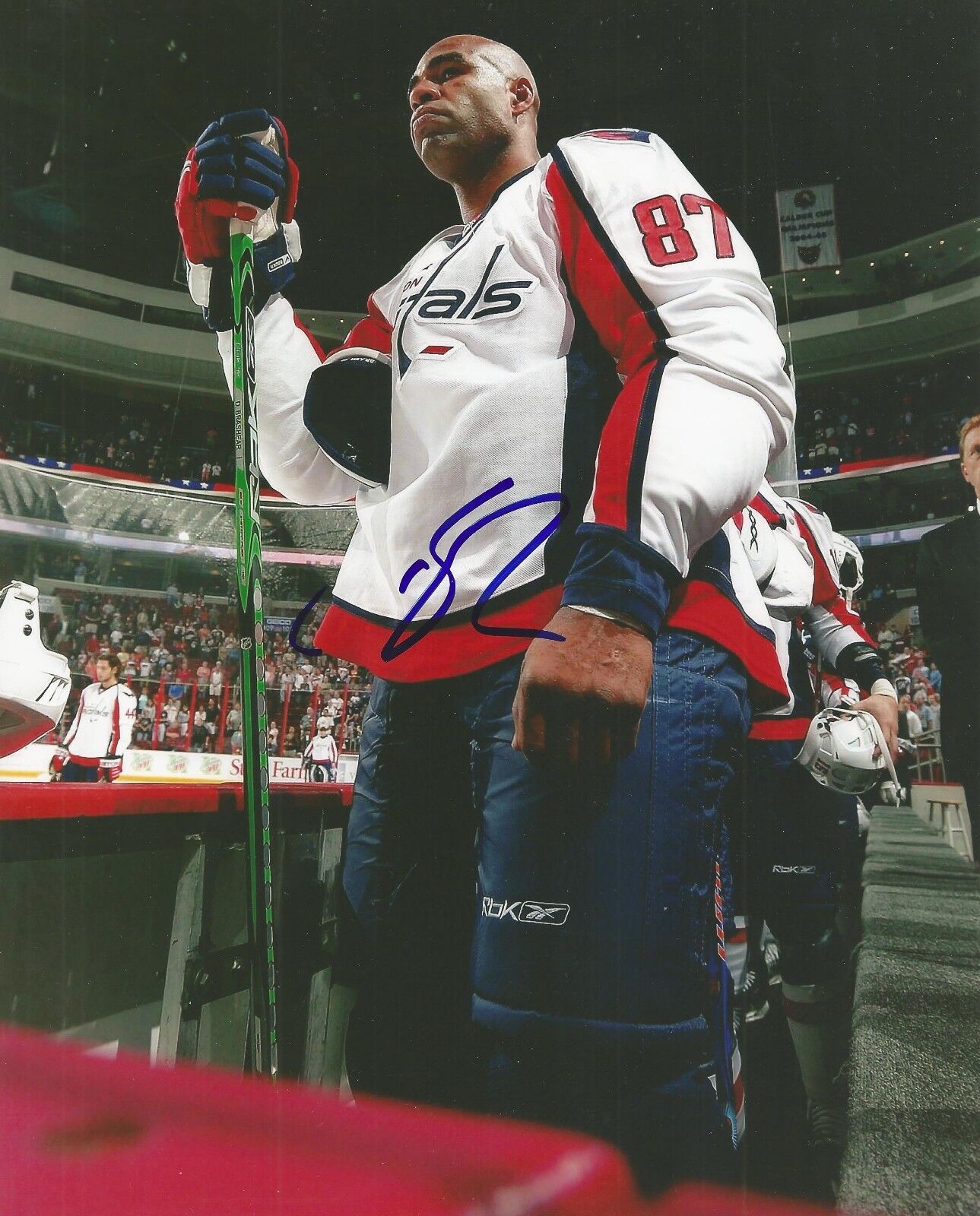 DONALD BRASHEAR SIGNED WASHINGTON CAPITALS 8x10 Photo Poster painting with COA