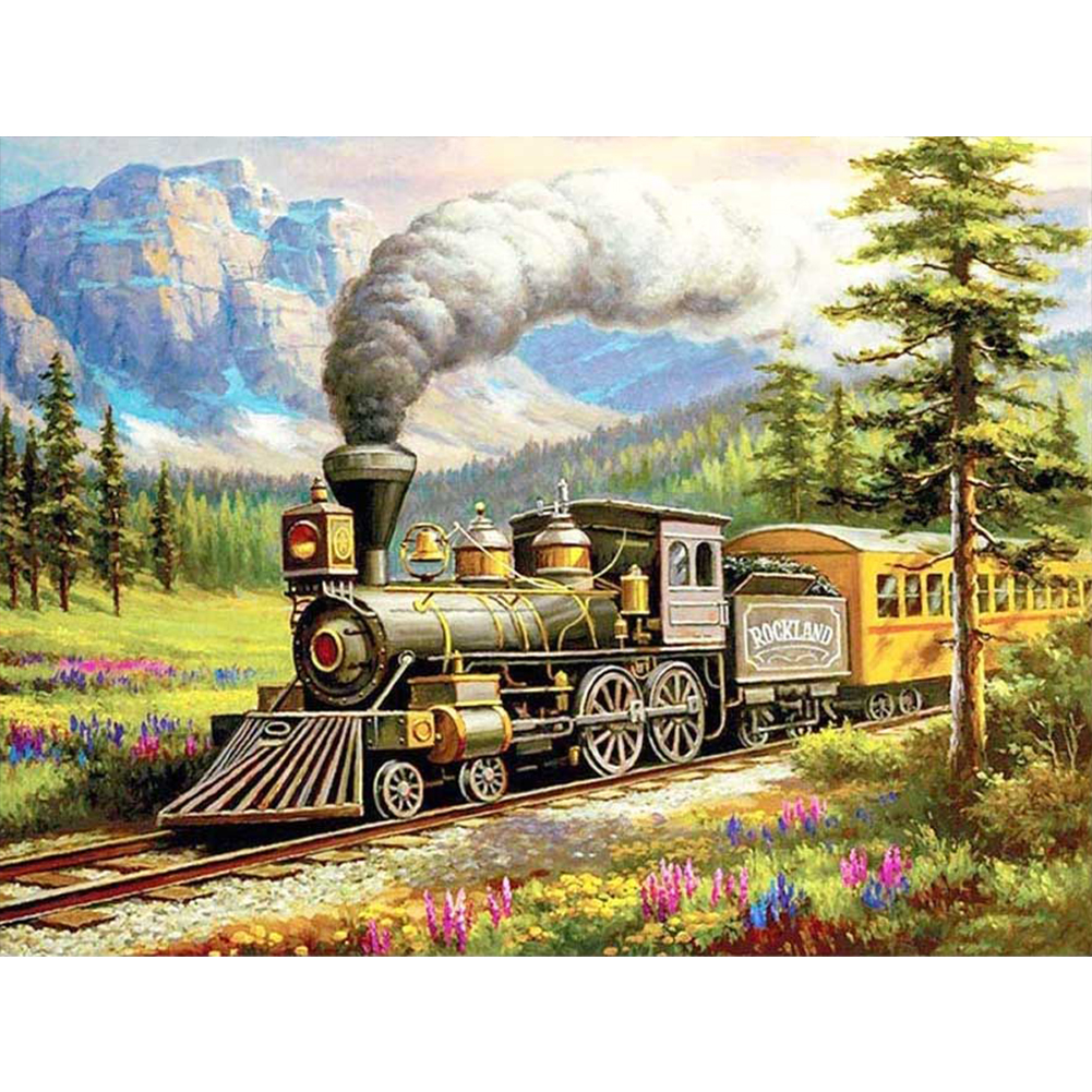 Diamond Painting-5D Full Round Drill Train
