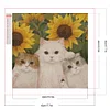 Diamond Painting -DIY Round Partial AB Drill Sunflowers Cat(45x45cm)