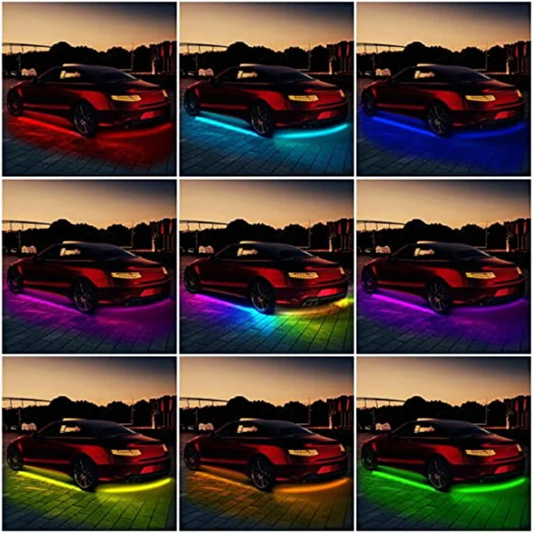 Car modification colorful voice-activated chassis lights