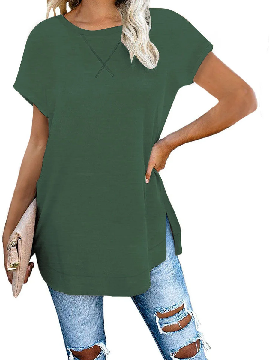 Casual Style Solid Color  T-shirt