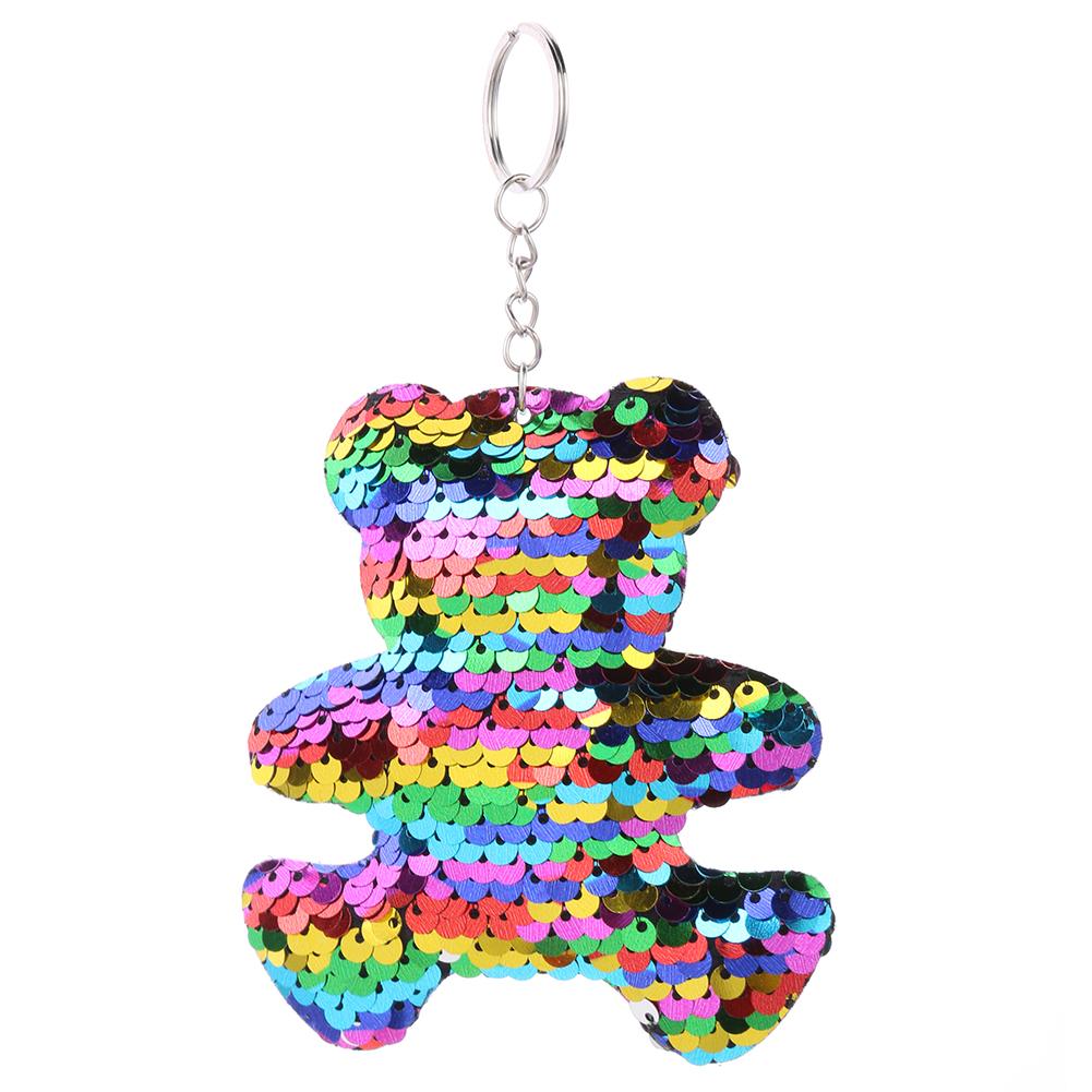

Lovely Bear Keychain Sequins Women Key Ring Bag Pendant Gifts (Multicolor, 501 Original