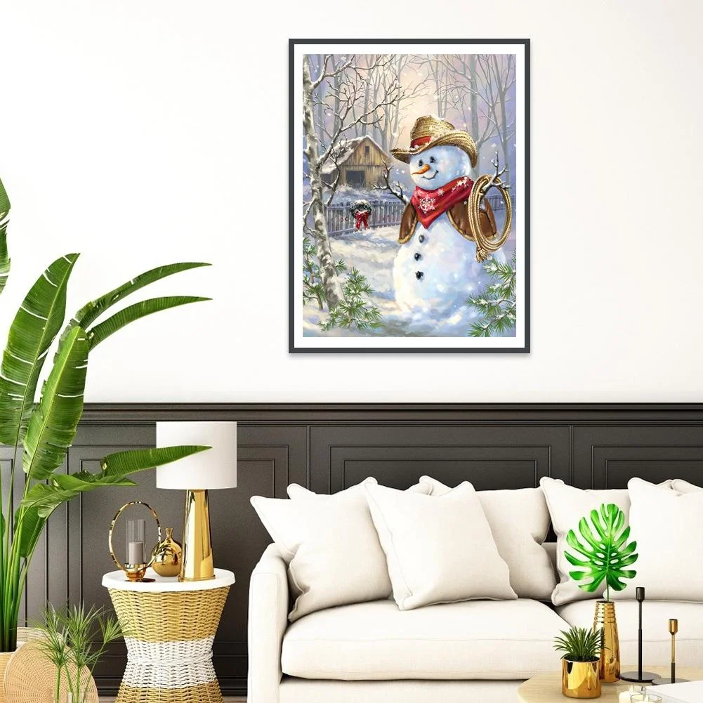 Snowman - Full Round Diamond Painting